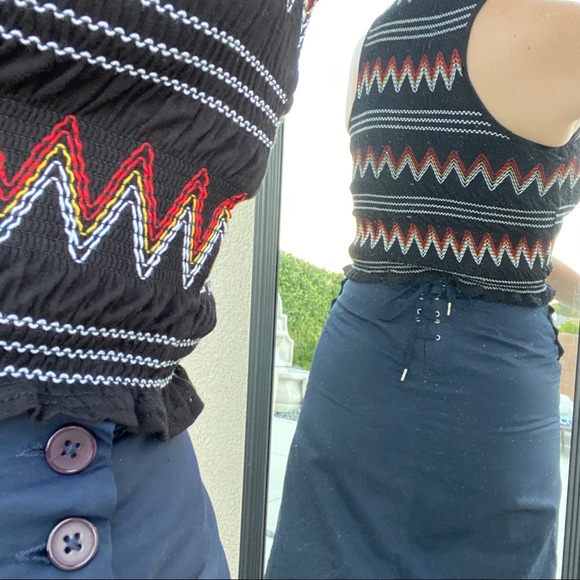 THE LIMITED skirt A-line corset back women’s lace up back navy blue business 4 - Picture 8 of 14